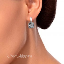 Серьги из серебра 925 пробы с фианитами - яс19