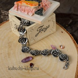 Серебряный браслет розочка - Ag-бр17