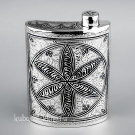 Серебряная фляжка для спиртных напитков или воды - ФЛ116