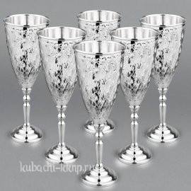 Набор серебряных фужеров для шампанского 