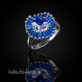 Кольцо с багетными сапфирами - Ag-к20