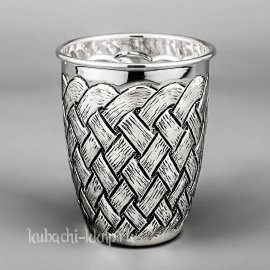 Серебряный стакан с плетенным орнаментом - СТ131