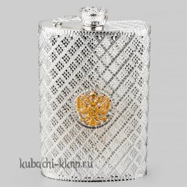 Серебряная фляга с гербом России 