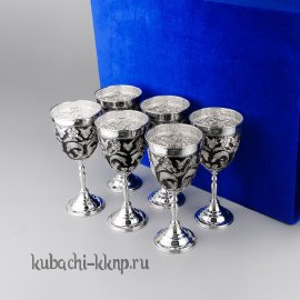 Набор серебряных бокалов «Узор» - нф08