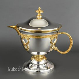 Серебряный молочник с позолотой «Глянцевый» - м014