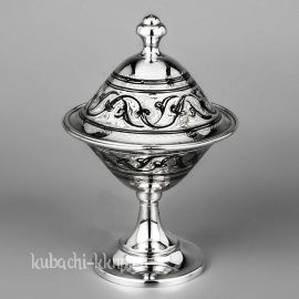 Серебряная сахарница, икорница - ик010