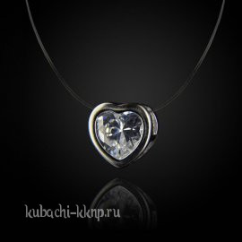 Серебряное колье-невидимка на леске 