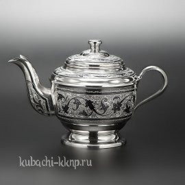 Изящный заварочный чайник из серебра  - чн0008