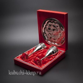 Набор серебряных бокалов «Свадебный» - пн004