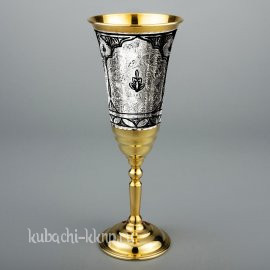 Серебряный фужер с позолотой  - Ф134