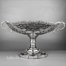 Ваза для фруктов серебряная - вз035