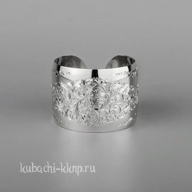 Серебряный кубачинский браслет без чернения с гравировкой - бр200