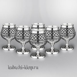 Набор серебряных фужеров для виски или коньяка 