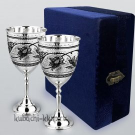 Набор из двух серебряных фужеров - ф00033-2