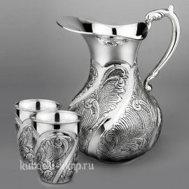 Строгий серебряный набор для воды - ндв107