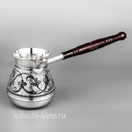 Серебряная турка (джезва) с красивым узором, 277 мл - т007