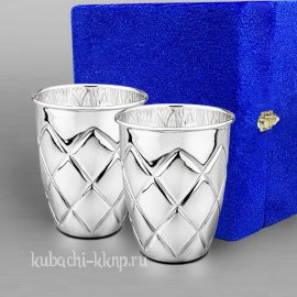 Набор глянцевых стаканов с чеканкой - ст077-2