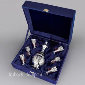 Серебряный водочный набор на шестерых 