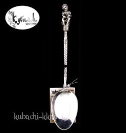 Серебряная ложка с ангелом-хранителем - л0005