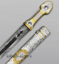 Серебряный кинжал с костью и позолотой - КН54