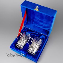 Серебряный подстаканник с чернью - пд026-2