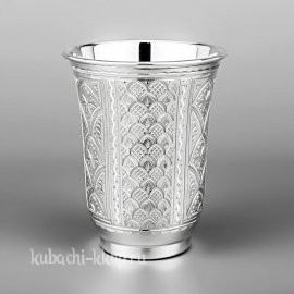 Стакан из серебра 999 пробы с красивым орнаментом «999», 244 мл - ст032