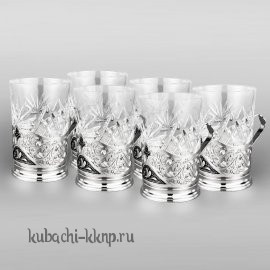 Набор из шести серебряных подстаканников 