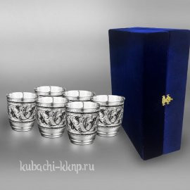 Набор из шести серебряных стаканов  925 пробы - ст113-6