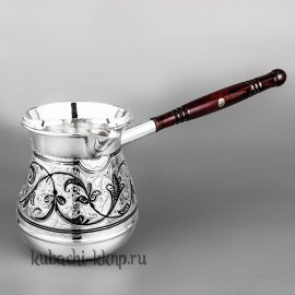 Серебряная турка (джезва) для варки кофе, 580 мл - т010