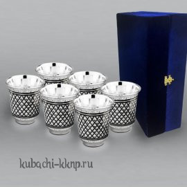 Набор из шести серебряных стопок на 60 мл 