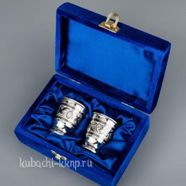 Набор серебряных стопок в подарок на свадьбу - стп058-2