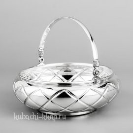 Серебряная конфетница «Ромб большой» - кф136