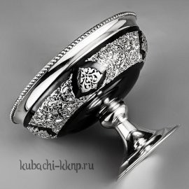 Серебряная конфетница с оксидровкой «Грация» - кф141