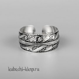 Кубачинский браслет из серебра в этническом стиле - бр189