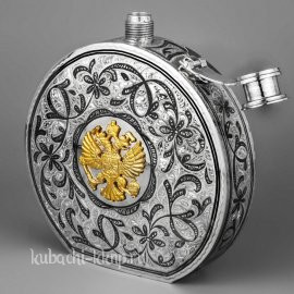 Фляга с гербом «Гигант»  с откидной крышкой - фл024