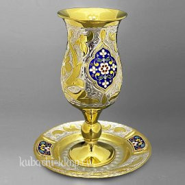 Серебряный набор для кидуша с позолотой - бк-кид02