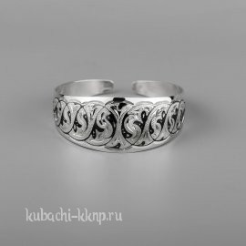 Кубачинский браслет из серебра с традиционным рисунком - бр120