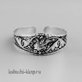 Серебряный браслет Кубачи с красивым орнаментом - БР10