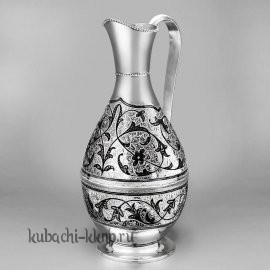 Серебряный кубачинский кувшин для воды 