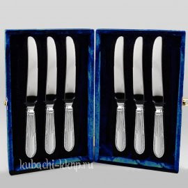 Набор больших серебряных столовых ножей 