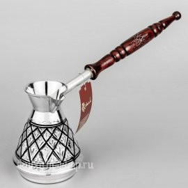 Серебряная турка с геометрическим орнаментом - Т023м