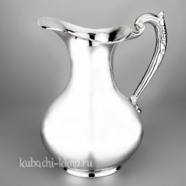 Средний серебряный глянцевый кувшин - кв192
