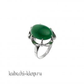 Серебряное кольцо с хризопразом в оправе 