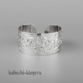 Кубачинский браслет из серебра с гравировкой - бр202