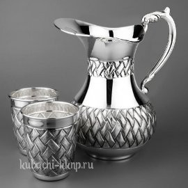 Серебряный кувшин с стаканами - ндв08