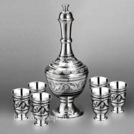 Серебряный набор для водки, виски или коньяка 