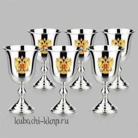 Набор  из шести серебряных рюмок 