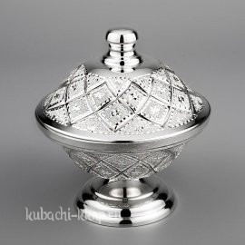 Серебряная икорница «Лазер» - ик025