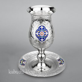 Серебряный набор для кидуша с вставками - бк-кид03