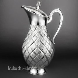 Серебряный кувшин для воды с откидной крышкой 